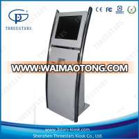 Touch screen wireless queuing system kiosk for bank